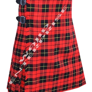 Schottischer handgefertigter traditioneller Wallace Tartan 8 Yard Kilt - Highland Herren 16 Oz Tartan Kilt - Clan Wallace Traditioneller Kilts - Auf Bestellung
