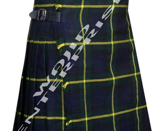 Handmade Scottish Gordon Tartan Kilt: Traditional 8 Yard Highland Kilt