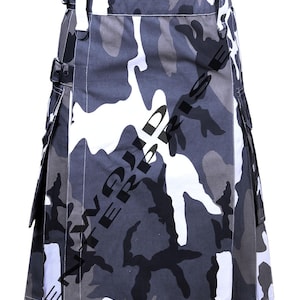 Scottish Handmade Urban Camo Utility Kilt - Modern Kilt Custom Size Kilt For Men&#39;s
