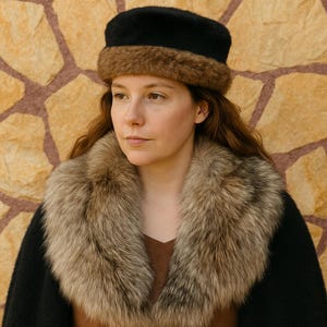 Custom Brown Fur Viking Cloak | LARP Medieval Warrior Cape | Nordic Fantasy Mantle | Premium Fur Leather Cosplay Costume | Unisex Outfit