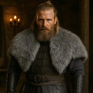 Unisex Dark Brown Fur Viking Cloak | Nordic Vikings Mantle | Renaissance Medieval Shoulder Cape | Fur Leather Shawl | LARP Cosplay Attire