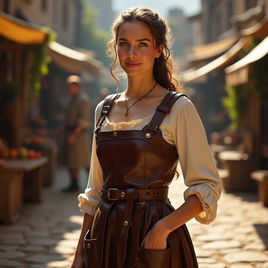 Brown Leather Medieval Dress | Renaissance LARP Costume | Fantasy Roleplay Women Outfit | Rustic Apron Armor Set | Leather Pinafore Dress Brown Leather Medieval Dress | Renaissance LARP Costume | Fantasy Roleplay Women Outfit | Rustic Apron Armor Set | Leather Pinafore Dress