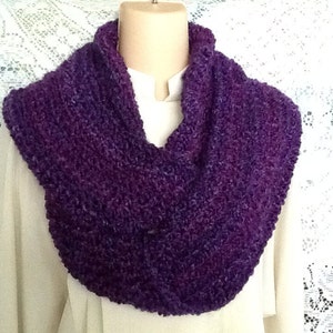Deep Purple Infinity Scarf Handmade from Luxurious Lion Brand Yarn