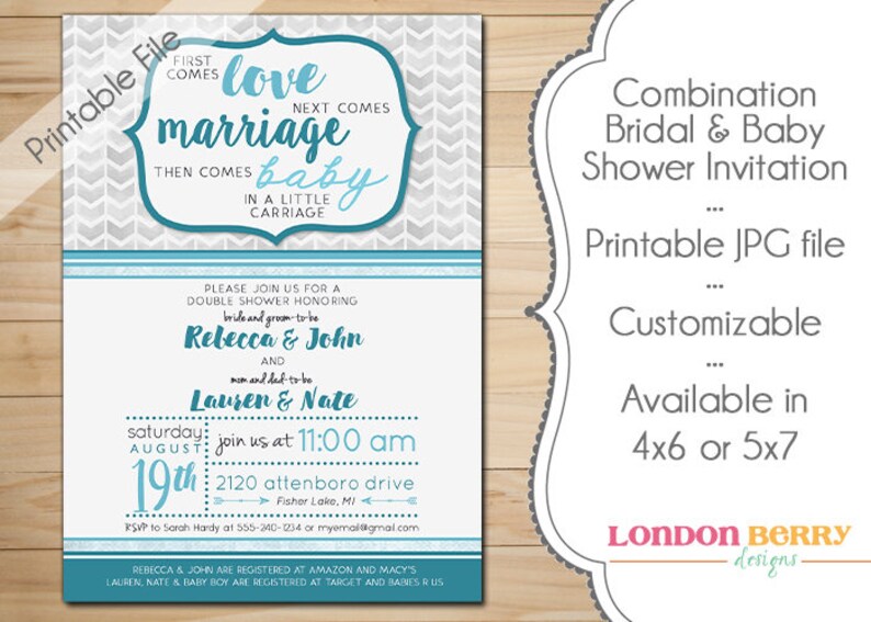 Combination Bridal & Baby Shower Invitation Etsy