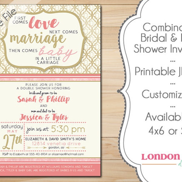 Combination Wedding and Baby Shower Invitations Etsy