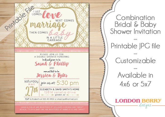 Combination Bridal & Baby Shower Invitation Etsy