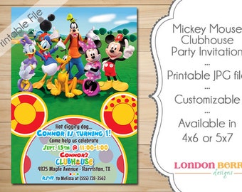 Mickey Mouse Clubhouse Printable Party Invitation