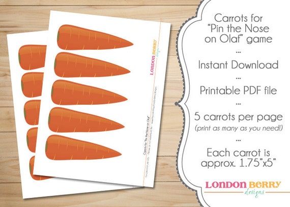 Snowman Carrot Noses, INSTANT DOWNLOAD, Pin the Nose Game - Etsy