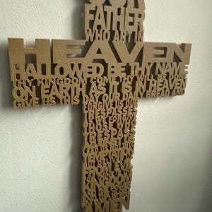 Lord’s Prayer Cross Wall Art – Inspirational Christian Home Décor