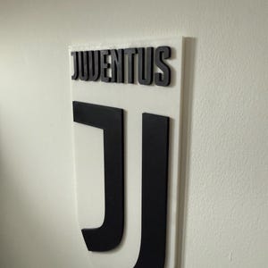3D-muurkunst Juventus – 30 cm hoog – perfect cadeau voor voetbalfans