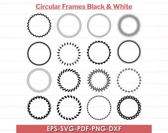 Doodle Circle Frames SVG, Cut Files (Digital Download)