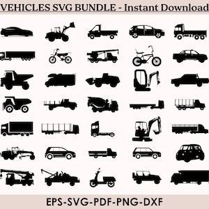 Vehicle Svg Bundle, Transportation Svg, Vehicle Clipart,Construction truck svg, Excavator Svg, Car Svg Bundle, Truck Svg, Cut Files, car Svg