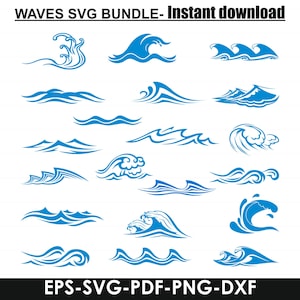 Wave SVG, Sea Waves svg, Ocean Waves svg, Wave Cut Files, Wave Clipart, Wave Cricut, Wave Vector, Wave Clipart, Wave Bundle SVG