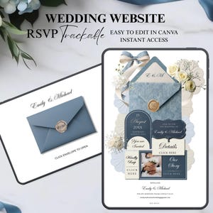 Editable Wedding Website Template, Canva Invitation (Digital Download)