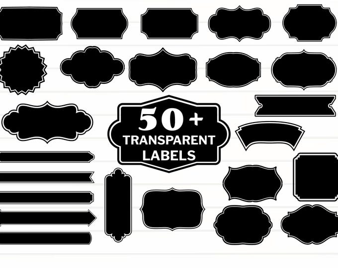 Vintage Label Frames SVG Bundle, Decorative Banners Clipart (digital ...