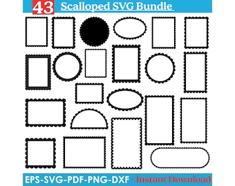 Ausgebogter Rahmen SVG Bundle, Laser Cut Dateien (Digitaler Download)