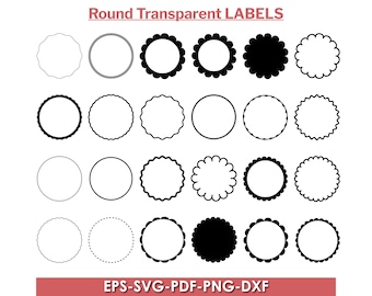 Round Frame SVG Bundle, Circle Label Cut Files (Digital Download)