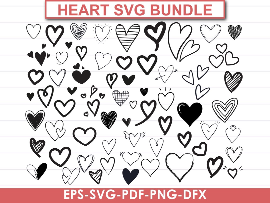 Heart SVG Bundle, Hand Drawn Doodle Hearts (digital Download) - Etsy