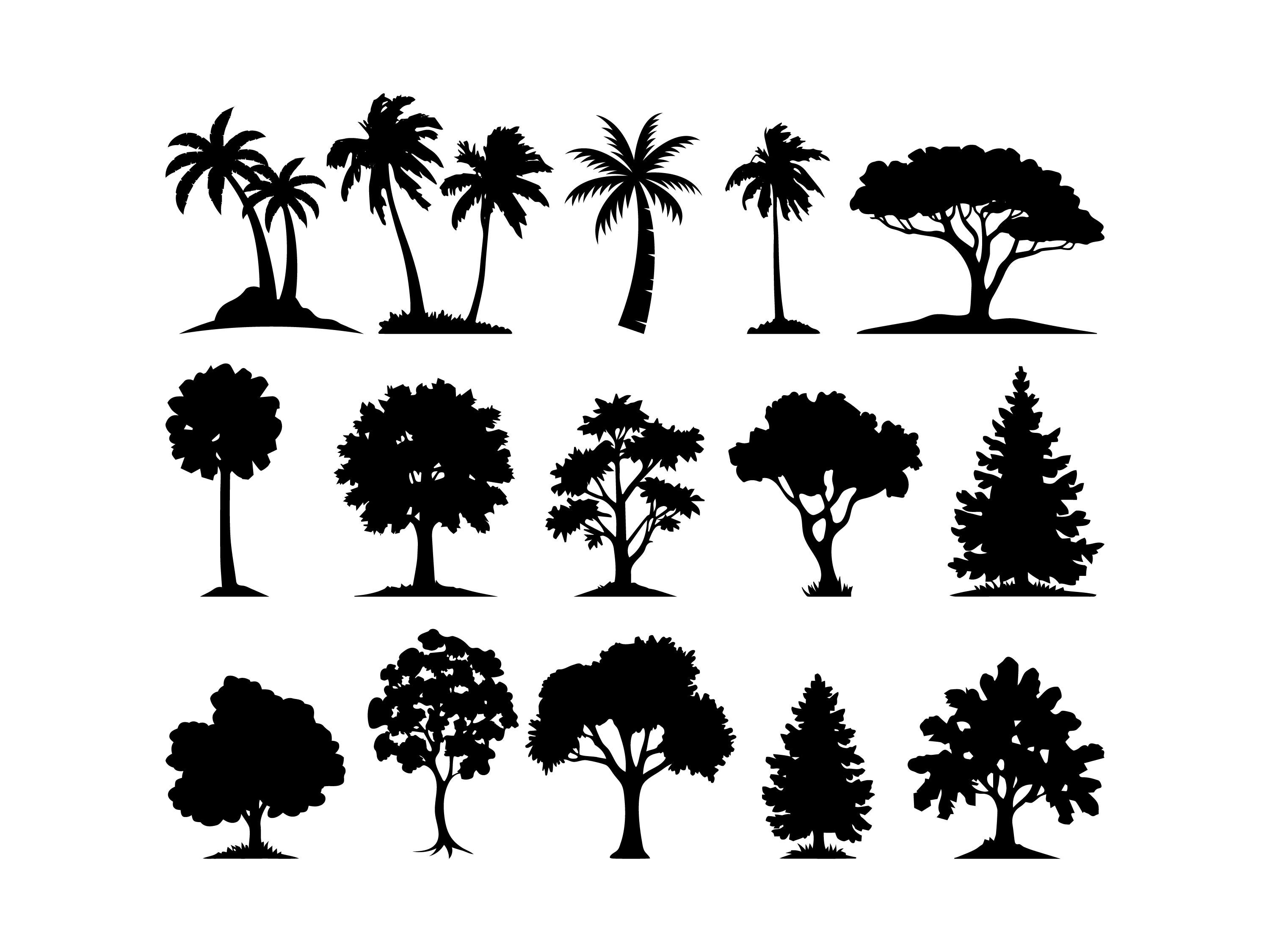 Tree SVG Bundle, Clipart Vector Cut Files (digital Download) - Etsy