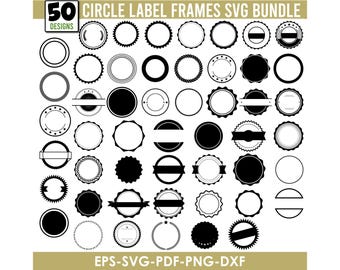 Circle Frame SVG Bundle, Circular Labels, Badges (Digital Download)