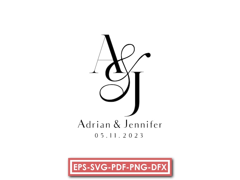 Custom Couple Monogram Wedding, Wedding Initial Logo Personalized ...
