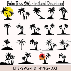 Palm Tree SVG Bundle, Palm Tree PNG Bundle, Palm Tree Clipart - Palm Tree SVG Cut Files for Cricut, Palm Tree Silhouette, Palm Trees Svg