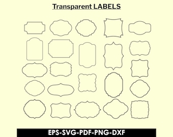 Vintage Label Frames SVG Bundle, Decorative Borders (Digital Download)