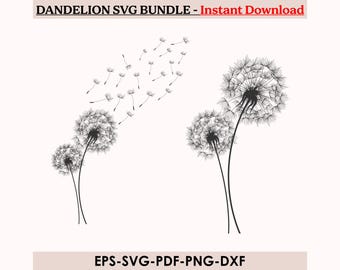 Löwenzahn SVG Bundle, Vektor Clipart (digitaler Download)