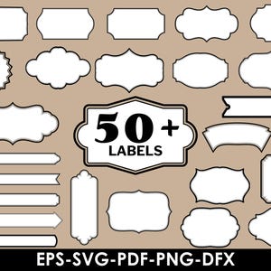 Puede incluir: Un conjunto de más de 50 plantillas de etiquetas en blanco y negro en varias formas y tamaños. Las etiquetas son perfectas para agregar un toque de elegancia a tus manualidades, regalos y más.