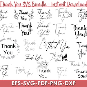 Gracias Svg, Gracias Clipart, Gracias Archivos de corte, Gracias paquete SVG, gracias escrito a mano, Gracias Firma Descarga instantánea