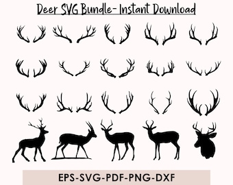 Hjorthorn SVG-paket, Cricut Cut-filer (digital nedladdning)