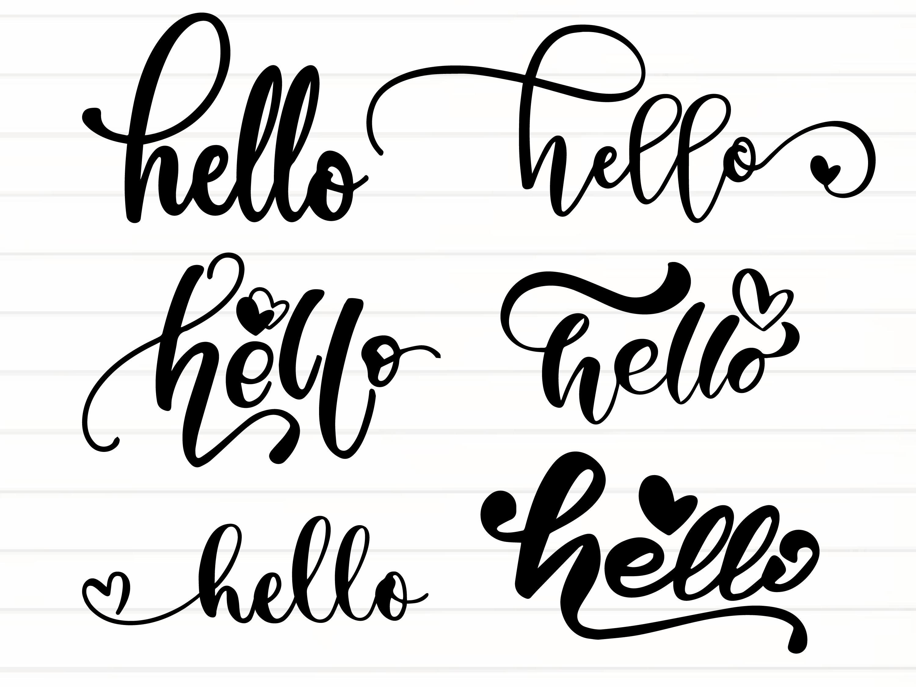 Hello Svg, Welcome Svg, Door Mat Svg, Door Sign Svg, Hello Flourish Svg ...