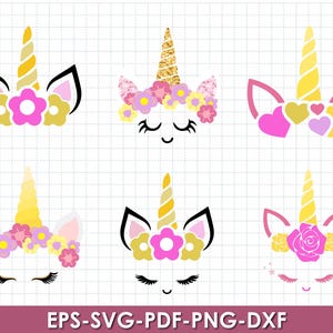 Unicorn Svg, Unicorn verjaardag Svg, Unicorn Png, schattige Unicorn gezicht Svg, Unicorn gesneden bestand voor Cricut, Unicorn gezicht Svg, knippen Unicorn Svg