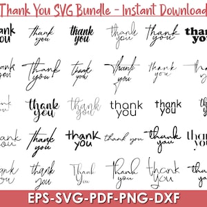 Gracias Svg, Gracias Clipart, Gracias Archivos de corte, Gracias paquete SVG, gracias escrito a mano, Gracias Firma Descarga instantánea