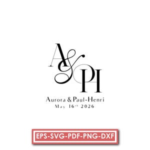 3 Buchstaben-Initialen, benutzerdefinierte Paar-Monogramm-Hochzeit, Hochzeit-Anfangslogo personalisiert, Initialenlogo, elegantes Hochzeitsmonogramm