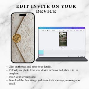 Elegante video animato "Save-the-Date", invito con busta da lettera, modello di invito elettronico per matrimonio modificabile per coppie moderne immagine 4