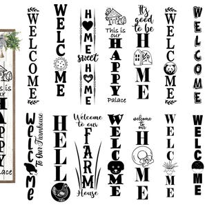 Cartello per veranda in formato SVG, cartello per veranda in formato SVG per fattoria, benvenuto in formato SVG, cartello verticale per veranda in formato SVG, ciao in formato SVG, cartello di benvenuto in formato SVG, pacchetto di cartelli per veranda in formato SVG