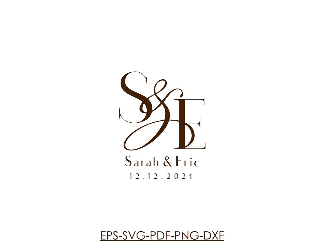 Custom Couple Initial Wedding Monogram Logo (digital Files) - Etsy