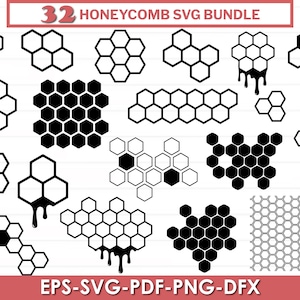 Honeycomb Pattern Svg Bundle, Honeycomb Pattern Clipart, Hexagon Pattern, Honeybee Svg Png, Honeycomb Pattern Cricut svg, png, dxf, eps, pdf