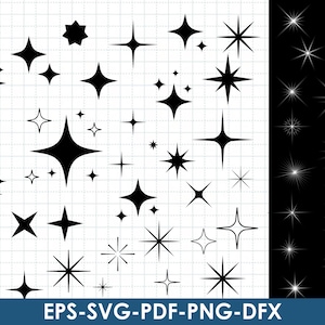 Sparkle SVG Bundle, Sparkle Stars SVG, Stars Svg, Star Clipart, Bright Stars, Twinkle Stars, Sparkle Cricut Cut File, Sparkle Clipart