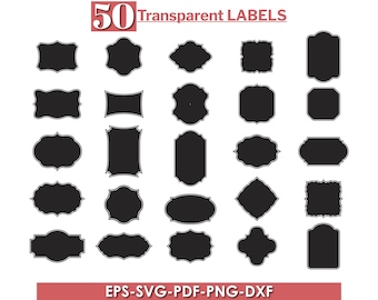 Vintage frames SVG-bundel, decoratieve labelranden (digitale download)