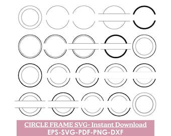 Circle Frame SVG Bundle, Round Wreath (Digital Download)