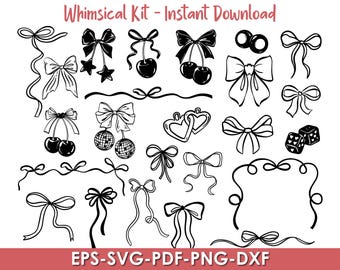 Handgezeichnete Bögen und Rahmen Clipart, SVG-Bundle (digitaler Download)