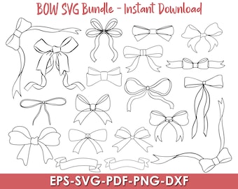 Boho Bow SVG Bundle, Ribbon, Coquette Bow (Digital Download)