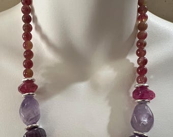 Multicolor Gemstone Necklace and Earring Set