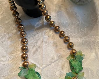 Handmade Green Howlite Necklace