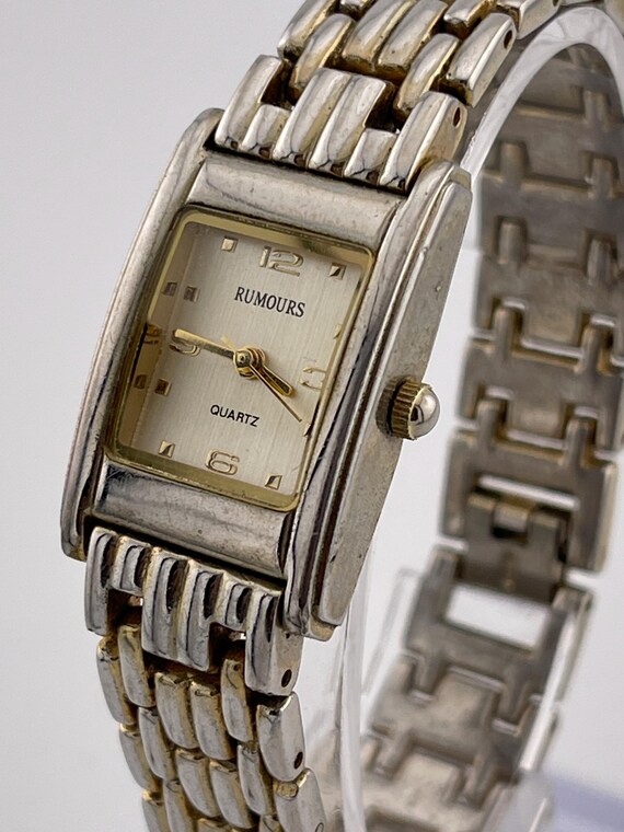 Rumours Rectangular Gold Tone Quartz Watch Champa… - image 4