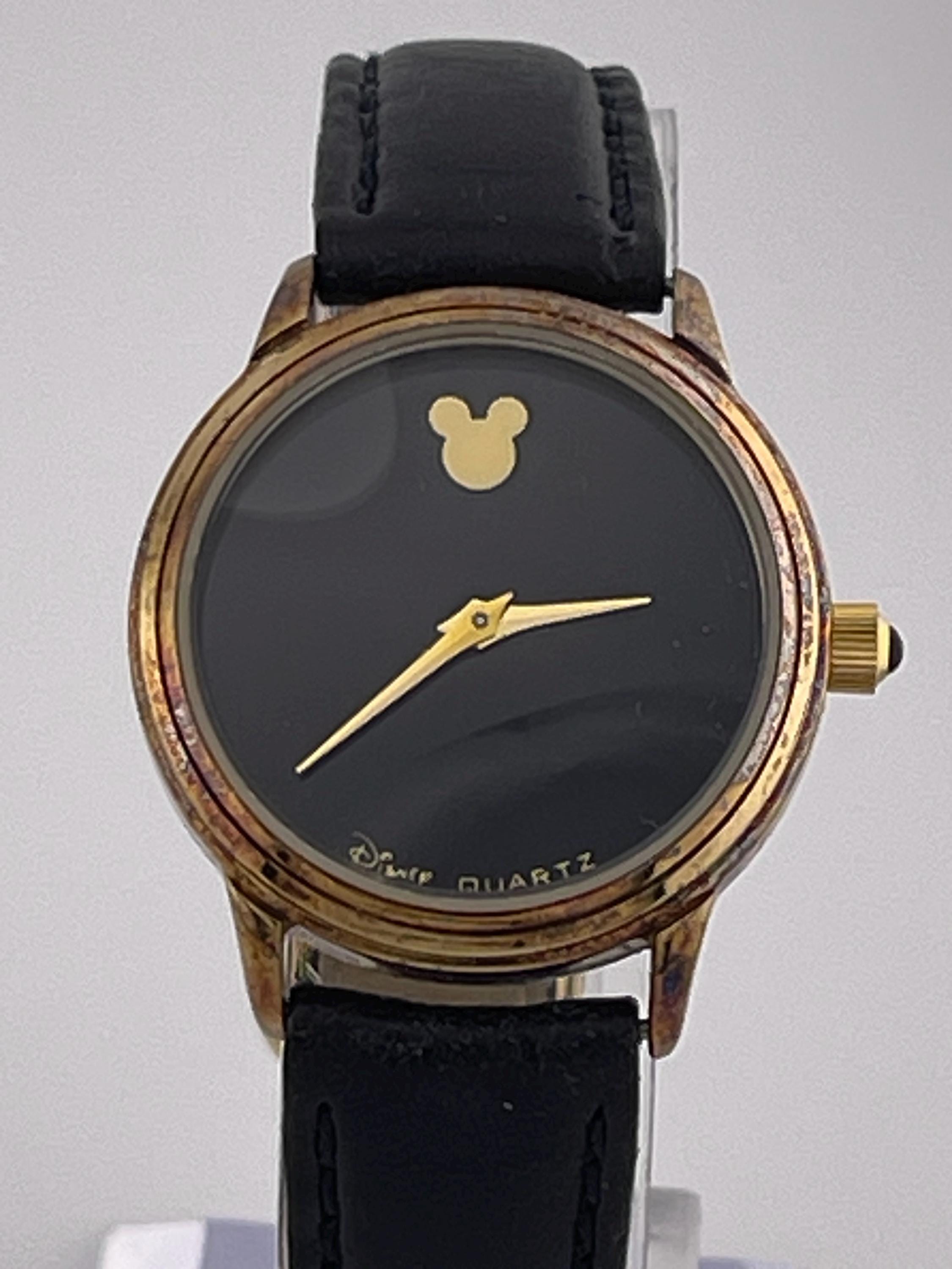 Vintage Disney Time Works Quartz Watch C. 1990s Black Dial 