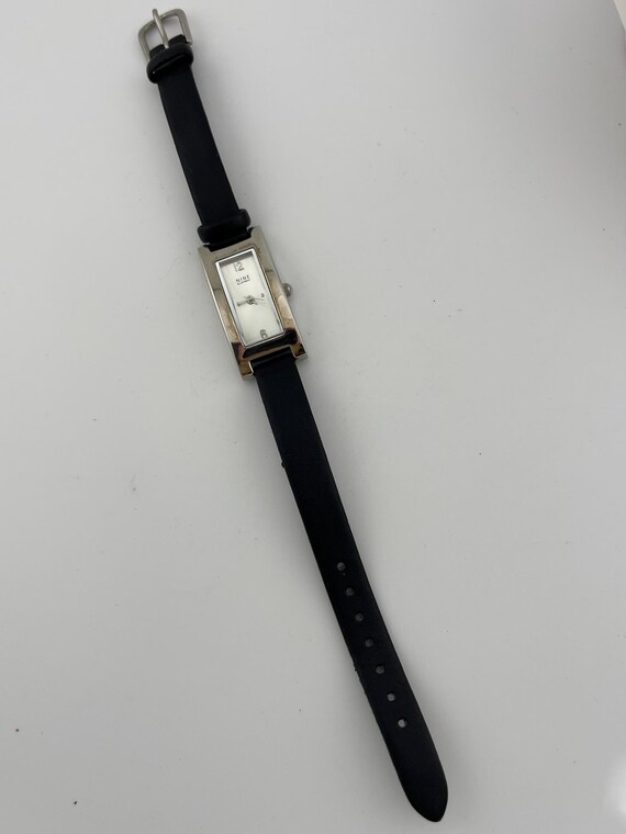 Nine & Co Silver Rectangular Leather Strap Quartz… - image 9