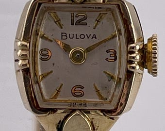 Avon Gold-tone & Red Enamel Scroll Hinge Cuff Watch (c.1990s  display picture 1